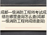 成都一级消防工程师考试成绩在哪里查询怎么查(成都一级消防工程师成绩查询)