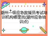 潮州一级应急救援员考试培训机构哪里找(潮州应急培训点)