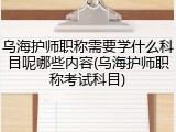 乌海护师职称需要学什么科目呢哪些内容(乌海护师职称考试科目)