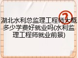 湖北水利总监理工程师大概多少学费好就业吗(水利监理工程师就业前景)