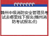 赣州中级消防安全管理员考试去哪里线下报名(赣州消防考试报名点)
