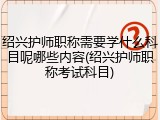绍兴护师职称需要学什么科目呢哪些内容(绍兴护师职称考试科目)