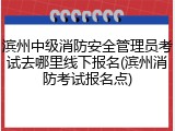 滨州中级消防安全管理员考试去哪里线下报名(滨州消防考试报名点)