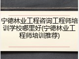 宁德林业工程咨询工程师培训学校哪里好(宁德林业工程师培训推荐)