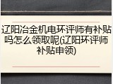 辽阳冶金机电环评师有补贴吗怎么领取呢(辽阳环评师补贴申领)
