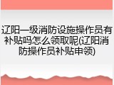 辽阳一级消防设施操作员有补贴吗怎么领取呢(辽阳消防操作员补贴申领)