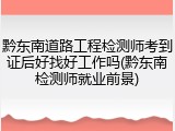 黔东南道路工程检测师考到证后好找好工作吗(黔东南检测师就业前景)