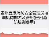 贵州五级消防安全管理员培训机构排名及费用(贵州消防培训费用)