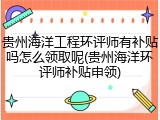 贵州海洋工程环评师有补贴吗怎么领取呢(贵州海洋环评师补贴申领)
