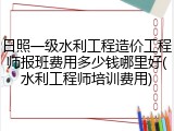 日照一级水利工程造价工程师报班费用多少钱哪里好(水利工程师培训费用)