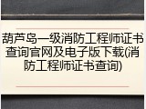 葫芦岛一级消防工程师证书查询官网及电子版下载(消防工程师证书查询)