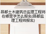 昌都土木建筑总监理工程师在哪里学怎么报名(昌都监理工程师报名)