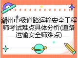 潮州中级道路运输安全工程师考试难点具体分析(道路运输安全师难点)