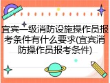 宜宾一级消防设施操作员报考条件有什么要求(宜宾消防操作员报考条件)