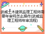武威土木建筑监理工程师需要年审吗怎么操作(武威监理工程师年审流程)