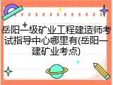 岳阳一级矿业工程建造师考试指导中心哪里有(岳阳一建矿业考点)