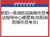 岳阳一级消防设施操作员考试指导中心哪里有(岳阳消防操作员考点)