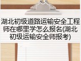 湖北初级道路运输安全工程师在哪里学怎么报名(湖北初级运输安全师报考)
