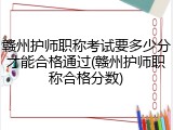 赣州护师职称考试要多少分才能合格通过(赣州护师职称合格分数)