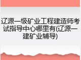 辽源一级矿业工程建造师考试指导中心哪里有(辽源一建矿业辅导)