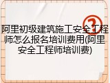 阿里初级建筑施工安全工程师怎么报名培训费用(阿里安全工程师培训费)