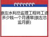 崇左水利总监理工程师工资多少钱一个月通常(崇左总监月薪)