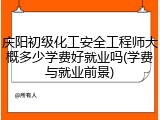 庆阳初级化工安全工程师大概多少学费好就业吗(学费与就业前景)