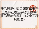 呼伦贝尔中级金属矿山安全工程师在哪里学怎么报名(呼伦贝尔金属矿山安全工程师报名)