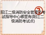 阳江二级消防安全管理员考试指导中心哪里有(阳江二级消防考试点)