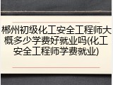 郴州初级化工安全工程师大概多少学费好就业吗(化工安全工程师学费就业)