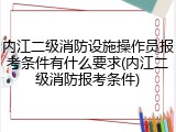内江二级消防设施操作员报考条件有什么要求(内江二级消防报考条件)