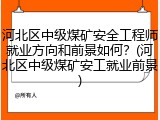 河北区中级煤矿安全工程师就业方向和前景如何？(河北区中级煤矿安工就业前景)