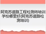 阿克苏道路工程检测师培训学校哪里好(阿克苏道路检测培训)