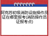 阿克苏初级消防设施操作员证在哪里报考(消防操作员证报考点)