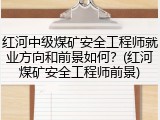 红河中级煤矿安全工程师就业方向和前景如何？(红河煤矿安全工程师前景)