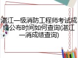 湛江一级消防工程师考试成绩公布时间如何查询(湛江一消成绩查询)