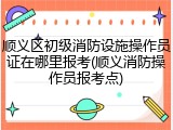 顺义区初级消防设施操作员证在哪里报考(顺义消防操作员报考点)