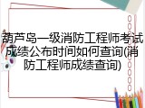 葫芦岛一级消防工程师考试成绩公布时间如何查询(消防工程师成绩查询)