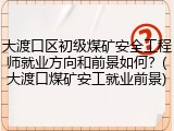 大渡口区初级煤矿安全工程师就业方向和前景如何？(大渡口煤矿安工就业前景)