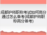 成都护师职称考试如何高分通过怎么备考(成都护师职称高分备考)