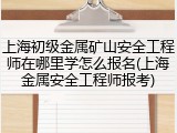 上海初级金属矿山安全工程师在哪里学怎么报名(上海金属安全工程师报考)