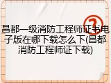 昌都一级消防工程师证书电子版在哪下载怎么下(昌都消防工程师证下载)