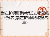 崇左护师职称考试去哪里线下报名(崇左护师职称报名点)