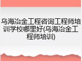 乌海冶金工程咨询工程师培训学校哪里好(乌海冶金工程师培训)
