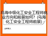 乌海中级化工安全工程师就业方向和前景如何？(乌海化工安全工程师前景)