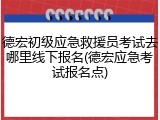 德宏初级应急救援员考试去哪里线下报名(德宏应急考试报名点)