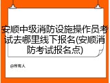 安顺中级消防设施操作员考试去哪里线下报名(安顺消防考试报名点)