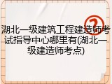 湖北一级建筑工程建造师考试指导中心哪里有(湖北一级建造师考点)