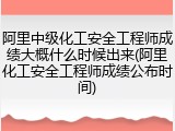 阿里中级化工安全工程师成绩大概什么时候出来(阿里化工安全工程师成绩公布时间)