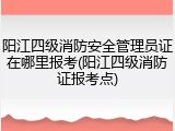 阳江四级消防安全管理员证在哪里报考(阳江四级消防证报考点)